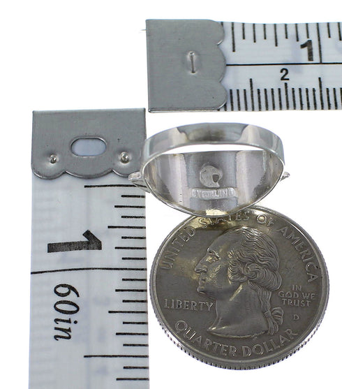 Sterling Silver And Turquoise Ring Size 7-1/2 EX44904